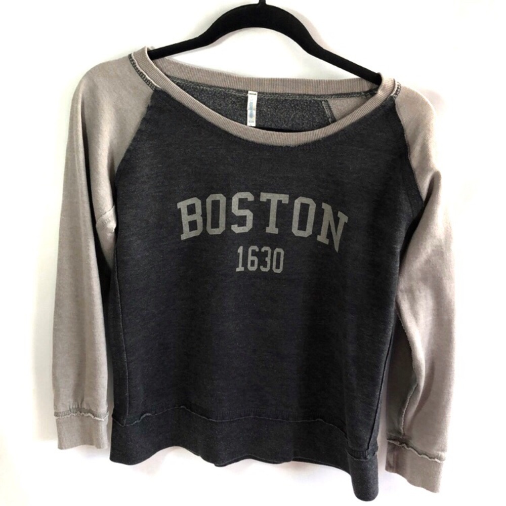 Boston 1630 sweatshirt 2 tone gray size small